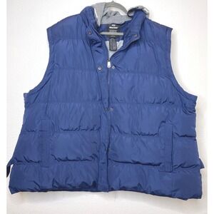 Wantdo Mens Vest Puffer Removable Hood Plus Size‎ 5X Blue